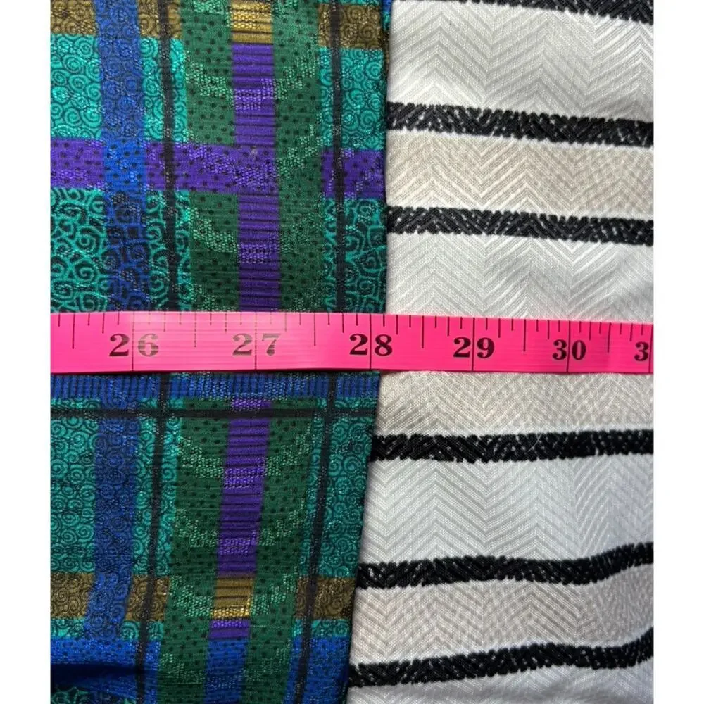 Leslie Fay Women's Sweater & Skirt 12P Vintage Blue Green Knit & Plaid